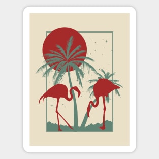 Flamingos at the beach Magnet